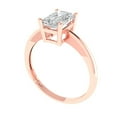 thumbnail image 2 of 1 ct Radiant Cut White Sapphire Solitaire 18K Rose Gold Womens Engagement Ring, 2 of 5