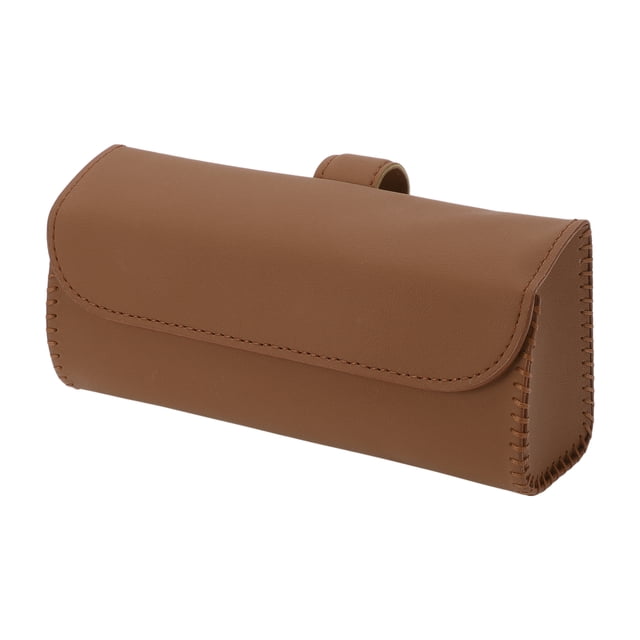 Estuche para Gafas de Sol Magnético Universal para Coche, Soporte para Gafas de Sol en el Parasoles del Coche, PU Marrón 17x5cm 1 Pcs