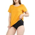 thumbnail image 3 of POSESHE Women's Cotton Essential T-shirt, Scoop Neck, 3-Pack, S-5XL, 3 of 5