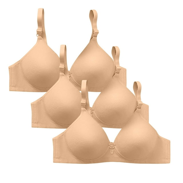 ManxiVoo Non Underwire Support Bra 3 Piece Set Plus Size Minimizer Anti Sag Comfort Fit for Daily Use XXL Size Hot Pink
