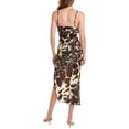 thumbnail image 2 of Nicholas womens  Skyler Draped Silk Midi Dress, 2, Brown, 2 of 3