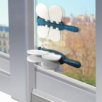 NOGIS Sliding Glass Door Child Lock (2 Pack)- Baby Safety Slide Window Locks for Kids Proof Patio Closet Doors - No Drilling Tools Needed (White-Blue)