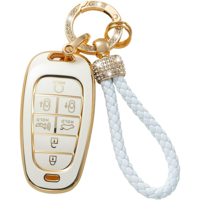 LAICAIW Compatible for Hyundai Key Fob Cover with Keychain Lanyard, Key Fob Protector Shell Compatible with 2019 2020 2021 Hyundai Sonata Nexo 2022 Hyundai Tucson Keyless Entry Smart Key Case