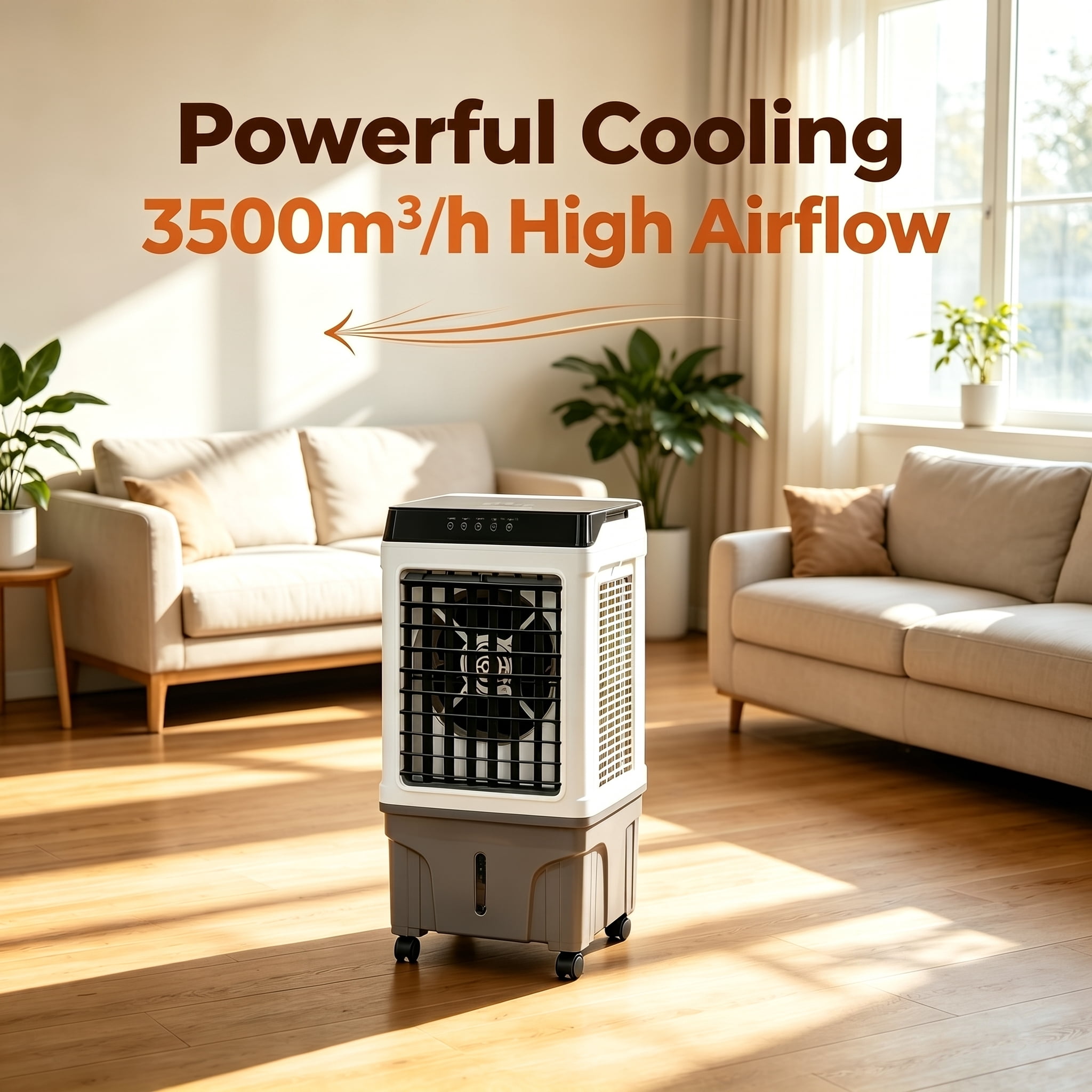 Portable Air Conditioners,3000 CFM Swamp Cooler with3 Speed, 120°Swing, 7.5H Timer, 3.96-Gallon Water Tank Evaporative Air Cooler Long Cooling for Garage, Yard, Indoor