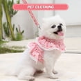 thumbnail image 5 of Paquete de 2 arnés para perro con correa, traje de flores para mascotas, ropa de primavera y verano, lindo juego de correa para arnés para cachorro, disfraz de princesa de encaje para caminar al aire, 5 of 5