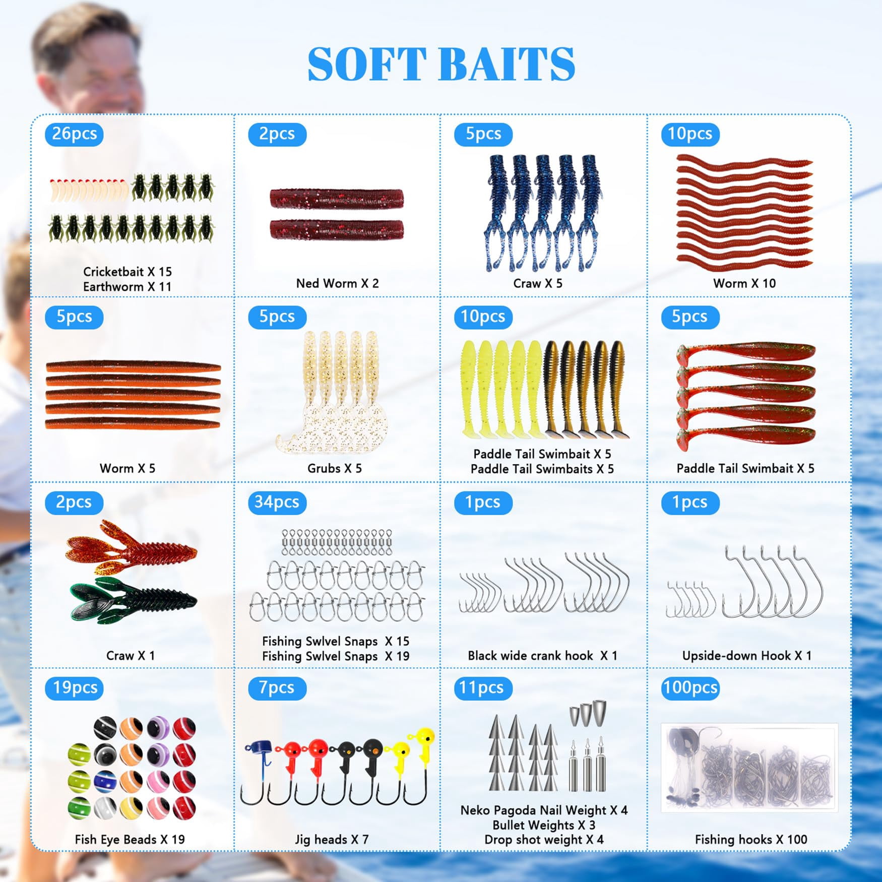 322-piece Fishing Lures Kit - Buzz Bait/spinner Baits/jig/frog  Tackle Box With Included Soft Bait/hooks/weights Gear Lure Gift For Men Freshwater Bass Trout