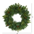 thumbnail image 2 of Nearly Natural 24" Mixed Pine  Christmas Wreath with 35 Clear LED Lights, 2 of 9