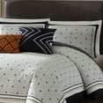 thumbnail image 5 of Bebejan Geometric Black & White 5 Piece Comforter Set, Queen, 100% Cotton Sateen, Reversible, All Season, Cozy Comfort, 5 of 10
