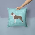thumbnail image 2 of Carolines Treasures BB3744PW1414 Boston Terrier Checkerboard Blue Fabric Decorative Pillow, 2 of 4
