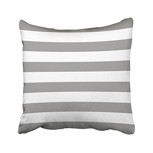 WinHome Square Throw Pillow Covers Vintage Dark Gray And White Stripe