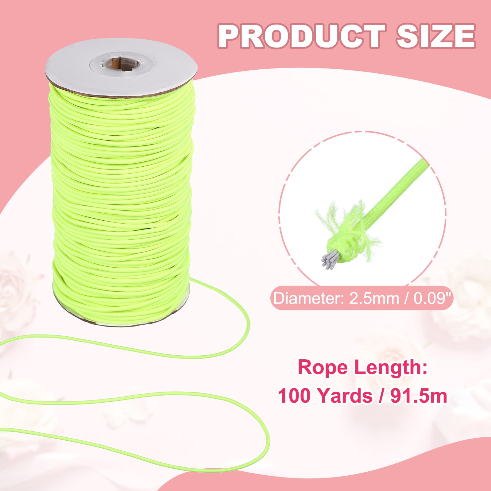 Uxcell Stretchy String for Bracelets, Elastic Crystal Thread Stretch Elastic Beading Cord 2.5mm & Fluorescent Green-Fit For(Bracelets/Sewing/Beading/Necklace/Jewelry Making/Crafts DIY)