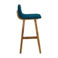thumbnail image 4 of Home Square Low Back Barstool with Wood Legs in Teal Blue - Set of 4, 4 of 11