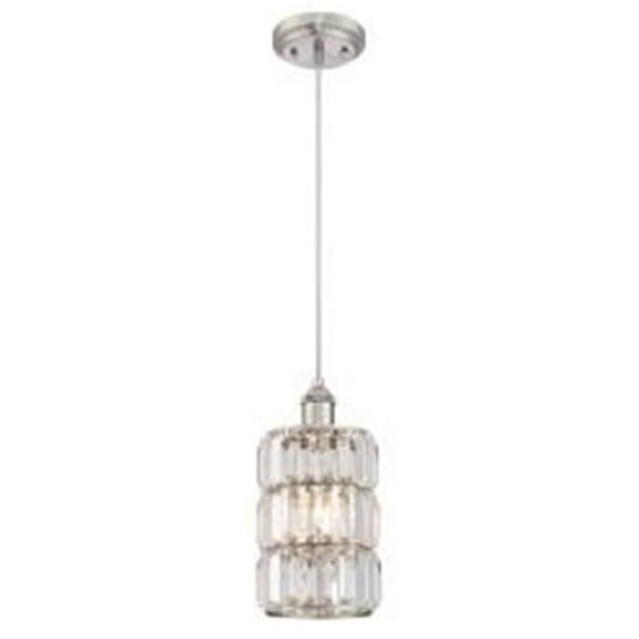 Westinghouse Sophie Mini Pendant Brushed Nickel Finish Crystal Prism Glass