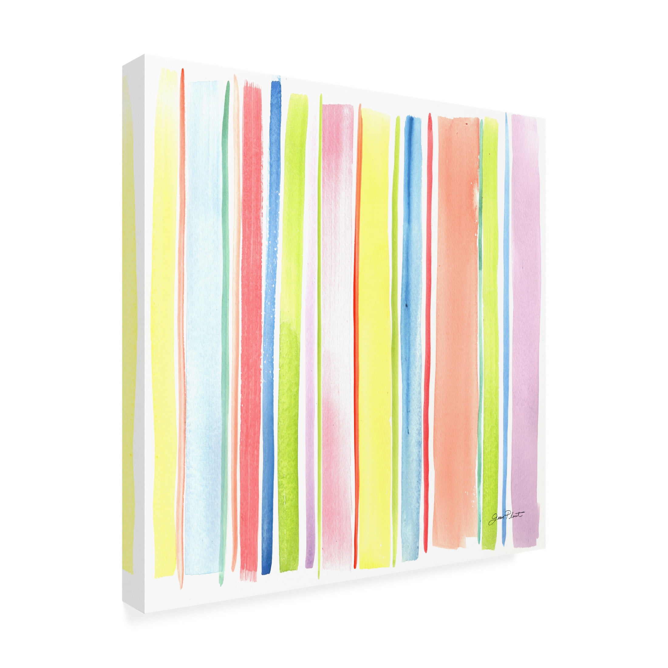Canvas Wall Art - Jean Plout 'Retro Watercolor Pattern A' Wall Art for Living Room, Bedroom, or Office Décor by Trademark Fine Art - 18 x 18 Inches