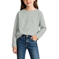 thumbnail image 3 of FAIWAD Boys Girls Long Sleeve Tops Kids Crewneck Casual Solid Color Pullover Basic School Daily Outdoor Clothes, 3 of 8