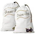 thumbnail image 5 of HJQEQVD Canvas Potato Onion Storage Bag with Drawstring & Side Zipper - Reusable Breathable Vegetable Keeper for Pantry/Kitchen​​, 5 of 9