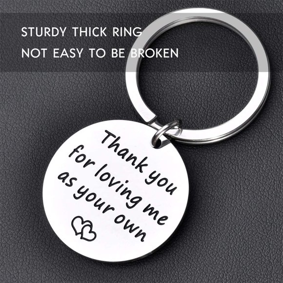 Mother in Law Stepmom Gifts Keychain - Thank You for Loving Me As Your Own,Mother's Day Father's Day Birthday Gifts for Mother in Law Stepmom Stepdad Grandma Aunt From Daughter Son Kids in Law