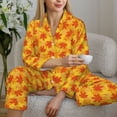 thumbnail image 6 of Daiia fall retro maple leaf for Women's Long-Sleeved Pajama Set – Soft & Comfortable Sleepwear Button-Up Pajamas Cozy Lounge Wear-Large, 6 of 7