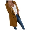 thumbnail image 1 of Manteau Long Coupe-Vent pour Femmes, Automne et Hiver, Décontracté, Confortable, à la Mode, Col Tailleur, Ajusté, 1 of 4