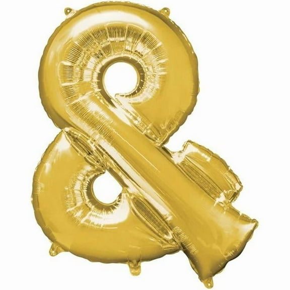 Anagram 78447 38 in. Symbol Ampersand Gold Supershape Foil Balloon