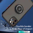 thumbnail image 6 of TJS Compatible with iPhone 11 Pro Max Case with Tempered Glass Screen Protector, 360 Degrees Rotating Metal Ring Magnetic Support Kickstand Cover (Light Blue), 6 of 8