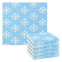 Yayeee 6 Pack Kitchen Dishcloths for Washing Dishes Soft Absorbent Microfiber Towels, Snowflake Pattern