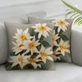 thumbnail image 3 of Decorative Flower Pillow Cover Pillow Cases with Invisible Zipper Square Pillowcase Accent Cushion Case Handmade Toss Pillow Cover for Sofa Bedroom Car Gray, 3 of 7