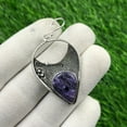thumbnail image 4 of Solid 925 Sterling Silver Earrings For Womens, Bridesmaid Gift Earrings, Charoite, Gemstone Earrings, Christmas Gift For Her, 4 of 5
