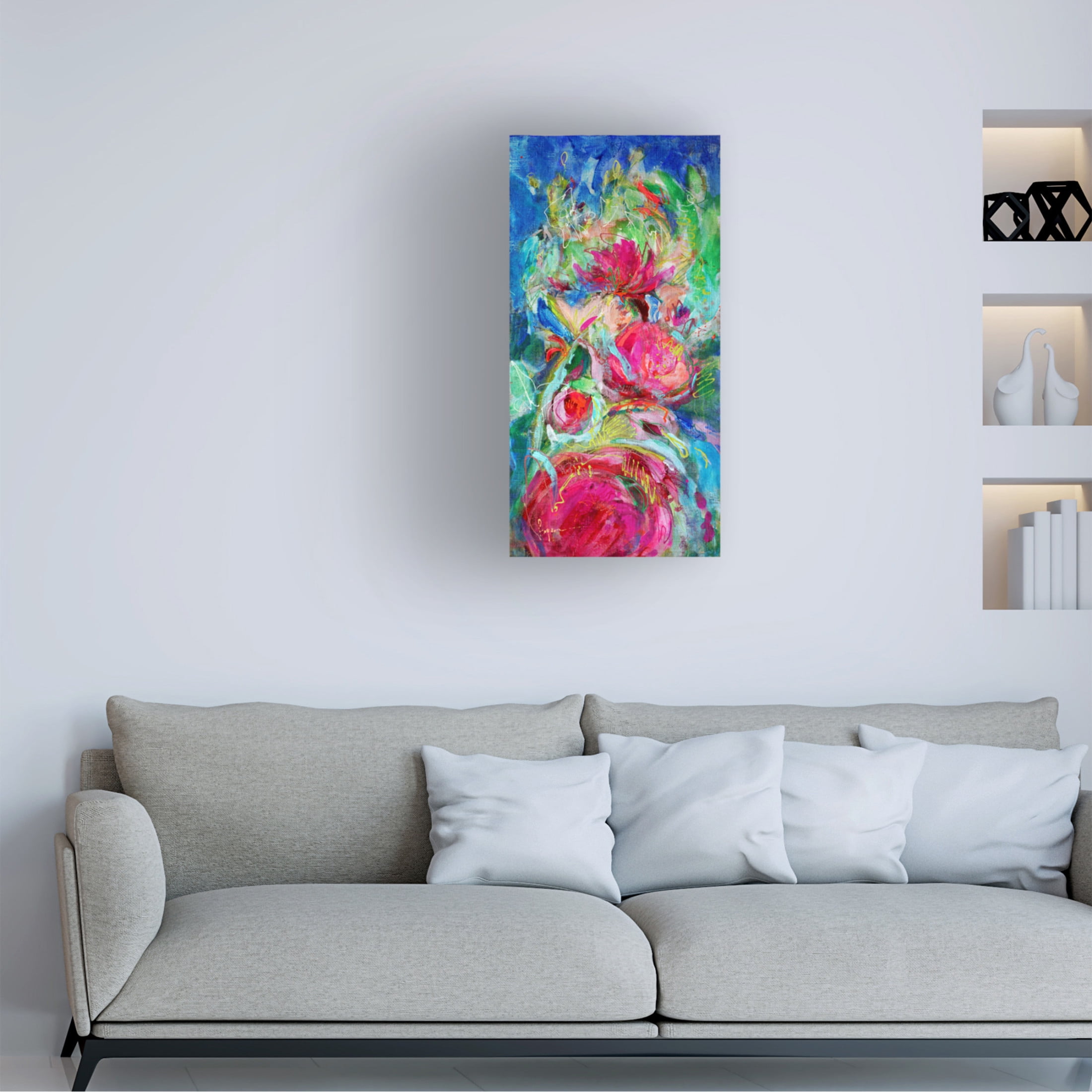 Canvas Wall Art - Dorothy Fagan ' Myheartbloomsforyouii' Wall Art for Living Room, Bedroom, or Office D?cor by Trademark Fine Art - 10 x 19 Inches