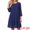 Dark Blue, variant on DARING DIVA Women's Chiffon 3/4 Sleeve Flowy Wedding Guest Dress S Black