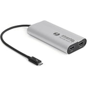 Plugable Thunderbolt 3 to Dual HDMI 2.0 Display Adapter Compatible with MacBook Pro Systems (201920182017), and Dell XPS. Project or Stream to Up to 2x 4K 60Hz Monitors (Thunderbolt 3 Certified)