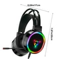 thumbnail image 3 of Casque de Jeu avec Microphone, Son Surround Virtuel 7.1 Circum-Aural, Micro Omnidirectionnel à Réduction de Bruit, Éclairage LED RVB, Haut-Parleurs 50 mm, pour PC Portable PS5 Tablette Téléphone, 3 of 9