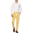 thumbnail image 2 of INSPIRE CHIC Stripe Business Pants for Men's Slim Fit Tapered Dress Pants, 2 of 4