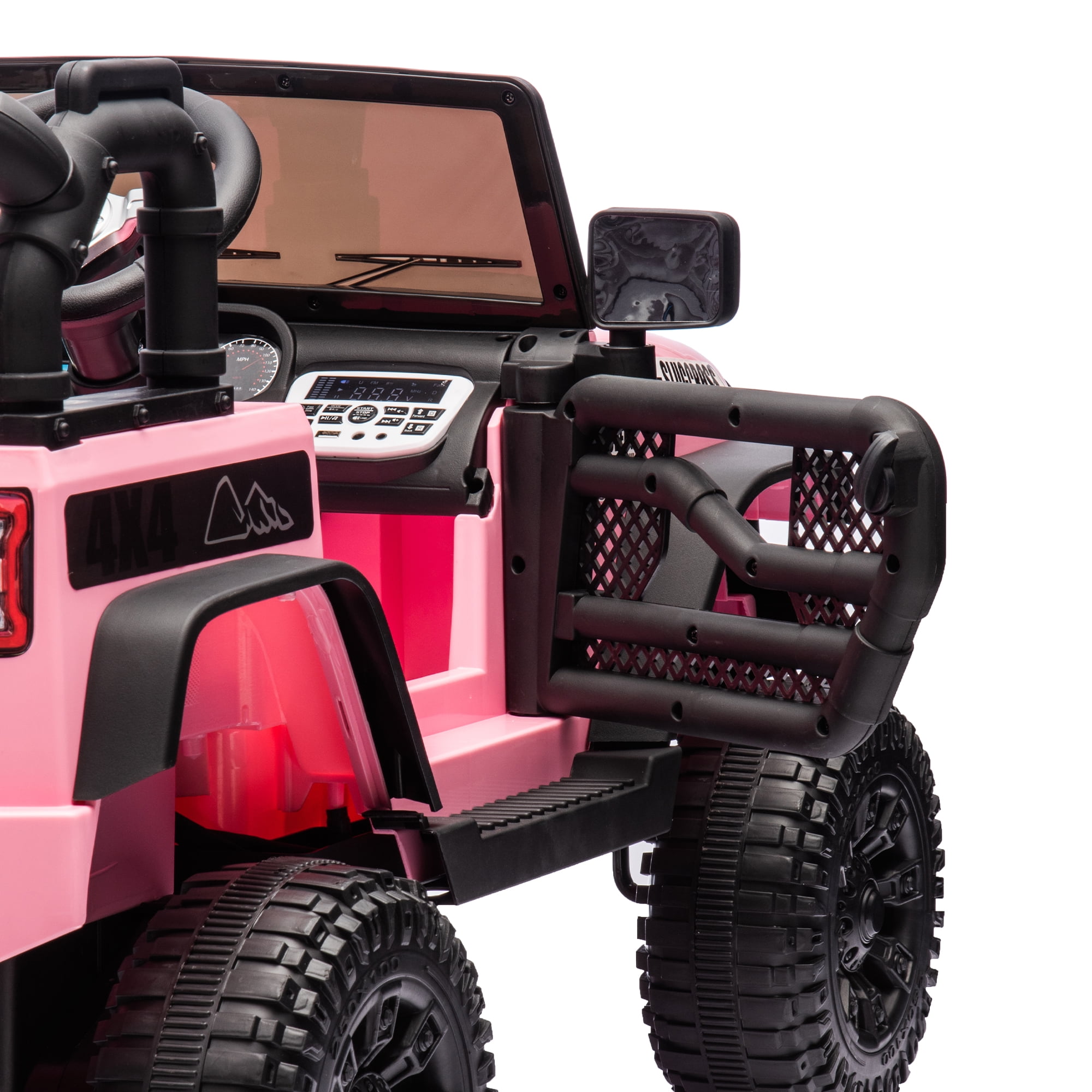 DYNALUNE  24V Kids Ride on Jeep, 400W Battery Powered Car with 4-Wheel Suspension & Music