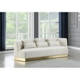 thumbnail image 2 of Maklaine Contemporary Velvet/Stainless Steel Sofa in Cream/Brushed Gold, 2 of 4