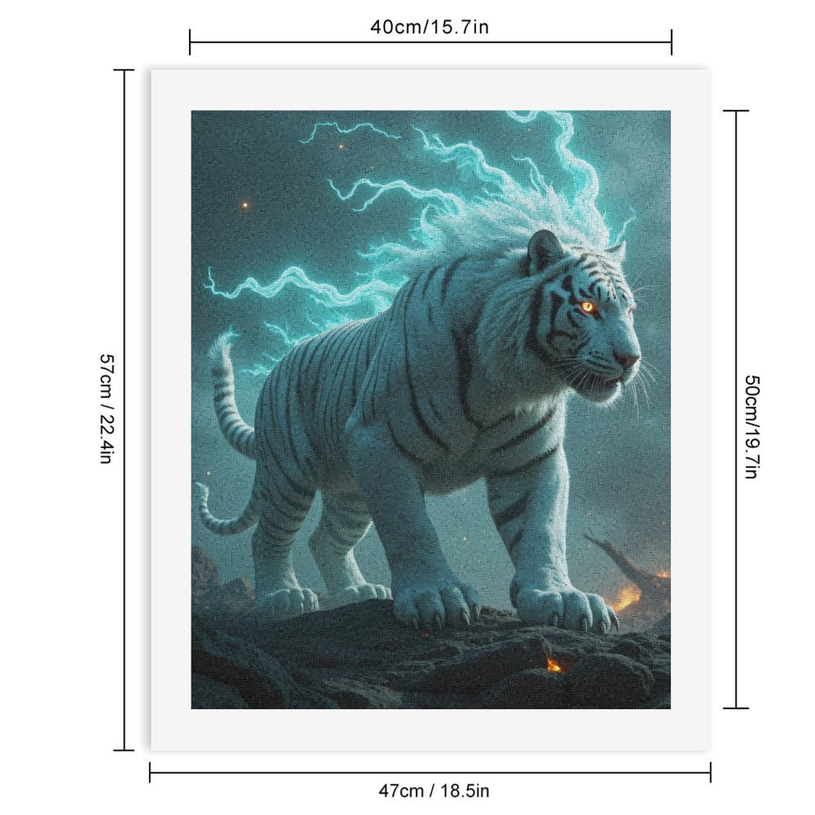Paint By Numbers Kit for Adults Beginner - White Tiger Aura DIY Canvas Painting Kits for Adults, Frameless Paint By Number for Adults for Home Wall Decor 16x20 Inch
