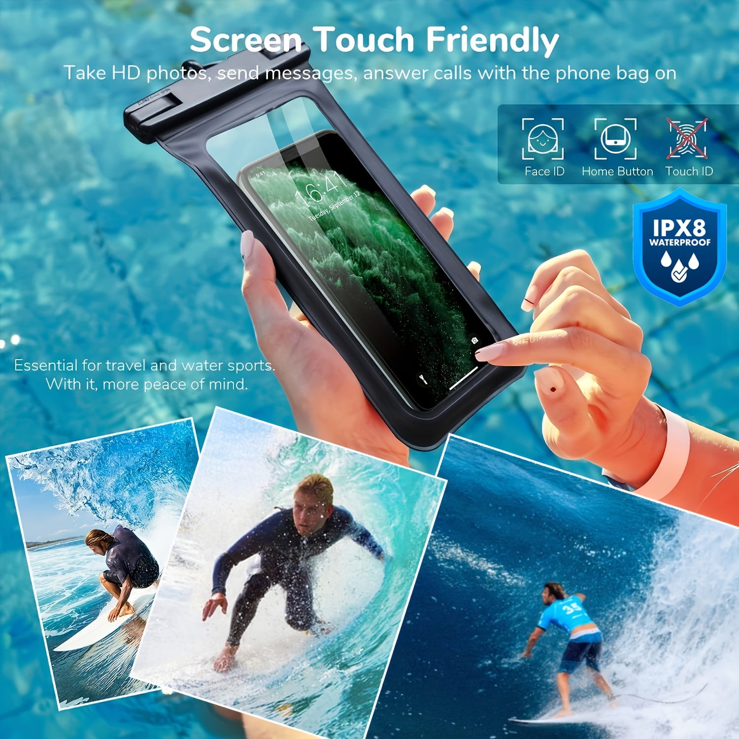 DAYIN-2 universal waterproof mobile phone bags - suitable for a variety of mobile phones, waterproof mobile phone dry bags, essential for beach vacations.
