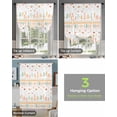 thumbnail image 4 of Orange Teal Botanical Tie Up Curtains for Kitchen Bathroom Bedroom Windows 63 Inch Length, Boho Ethnic Geometric Abstract Balloon Drape Curtains Shade Rod Pocket Drapery Curtain Panel, 46"x63", 4 of 7