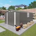 thumbnail image 6 of 10x14 FT Metal Shed Multi-Door & Window, Large Outdoor Storage for Bike, Lawn Mower, Tools, Lockable All-Weather Garden Shelter, 6 of 13