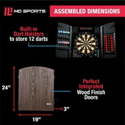 MD Sports Bristlesmart Smart Dartboard Cabinet with Digital X/O Cricket Scorekeeping and Steel Tip Dart Set