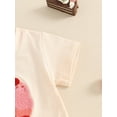 thumbnail image 4 of Suealasg Toddler Girl Boy 2 Piece Summer Outfits 6M 1T 2T 3T 4T Kids Baby Cute Clothes Ice Cream Embroidery Short Sleeve T-Shirt and Elastic Shorts Set, 4 of 6