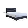 thumbnail image 5 of Benjara Jane Queen Size Bed, Low Profile, Black Tufted Fabric Upholstered Headboard, 5 of 5