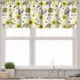 thumbnail image 3 of Ambesonne Floral Valance & Curtain, Linear Style Circles Flowers, 55"x24", Pale Yellow Charcoal Grey, 3 of 7