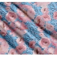 thumbnail image 3 of Soimoi Blue Cotton Voile Fabric Branch & Peach Flower Watercolor Print Fabric by The Yard 42 Inch Wide, 3 of 7