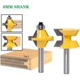 thumbnail image 3 of Anti-Kickback Design Router Bit Set, Carbide Alloy Blades For Accurate Cutting, 45 Degree Lock Miter Bit With Heat Resistant Coating For Professional Woodworking (2Pcs), 3 of 8