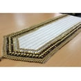 thumbnail image 5 of Decorative Table Runner Ivory, 14 inch wide x 60 inch long Silk Beaded Table Runner Golden Pearls Sequin Bead Crystal Stone Embroidered Pleated - Ivory Crystal Sequin, 5 of 5
