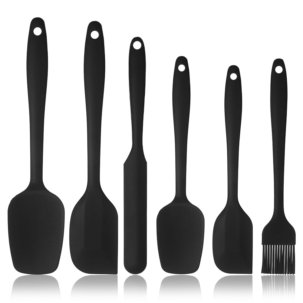 HEQUSIGNS 6 Pcs Silicone Spatula Set, Food Grade Silicone Rubber