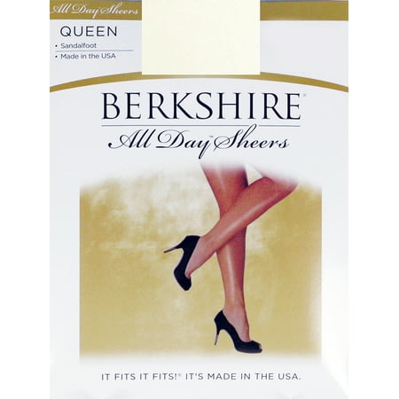 Queen Size Support Hose Berkshire Women's Plus-Size Queen All Day Sheer Non-Control Top Pantyhose - Sandalfoot, White, 1x-2x ()