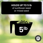 Droll Yankees Squirrel Proof Bird Feeders for Outdoors - YF-M - Flipper, Collapsible Perches, 5-Pound Seed Capacity, Green