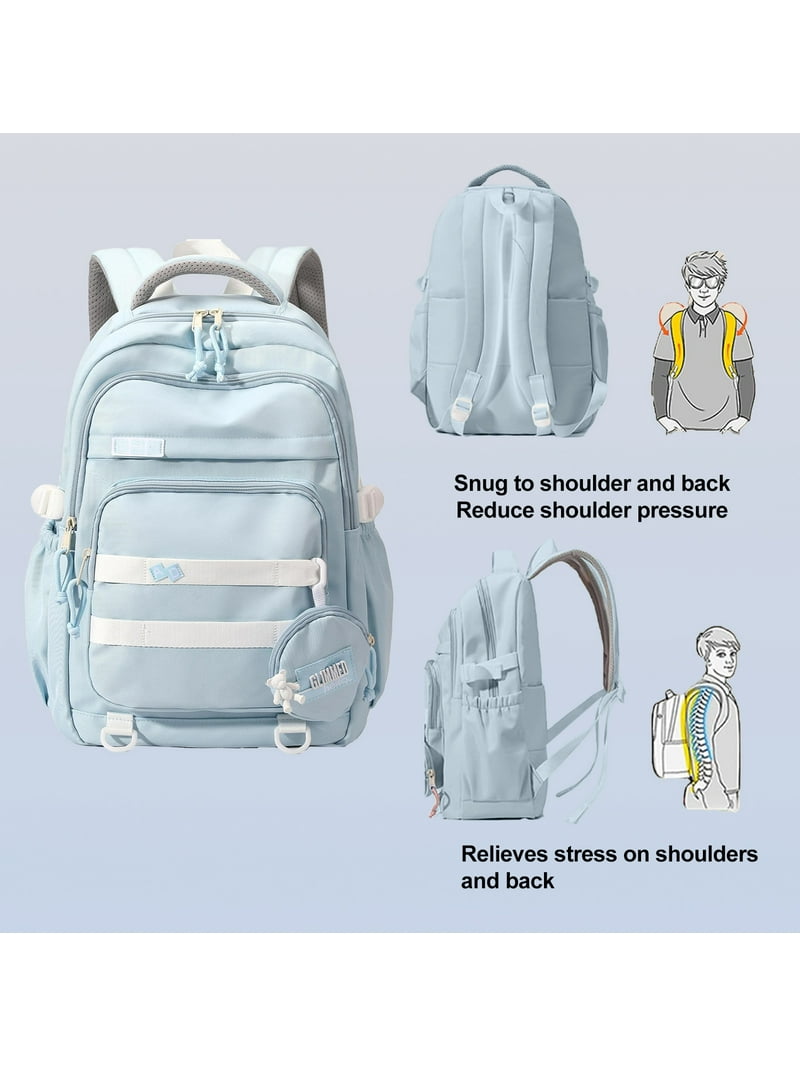 DAKIMOE Large capacity Backpack Aesthetic Student Schoolbag Middle